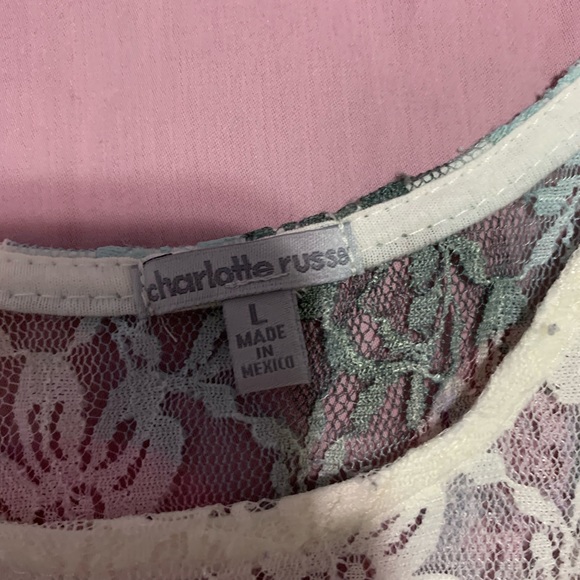 3 for $15 Charlotte Russe White Lace Crop Top - Picture 6 of 7